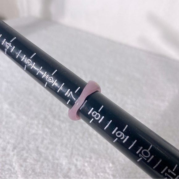 Vintage Art Glass Handmade Pink Gold Blue Band Ring - Picture 8 of 10